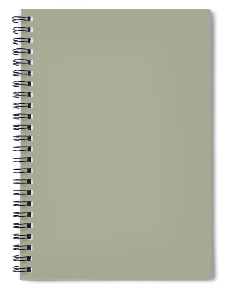 Relaxing Neutral Beige Green Solid Color All Colour Single Shade Matches  Clary Sage SW 6178 Spiral Notebook by PIPA Fine Art - Simply Solid - Pixels