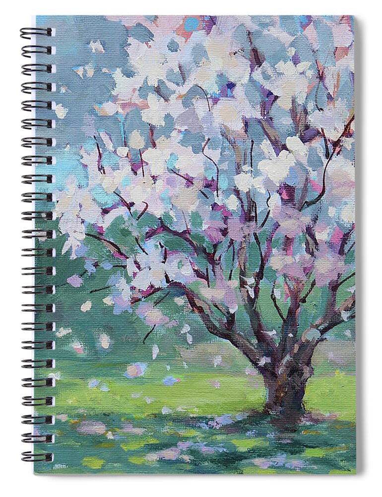 Small Spiral Notebook featuring the painting Release by Karen Ilari