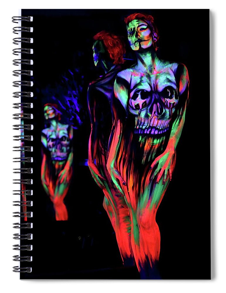 Bodypaint Spiral Notebook featuring the photograph Release Me by Angela Rene Roberts and Cully Firmin