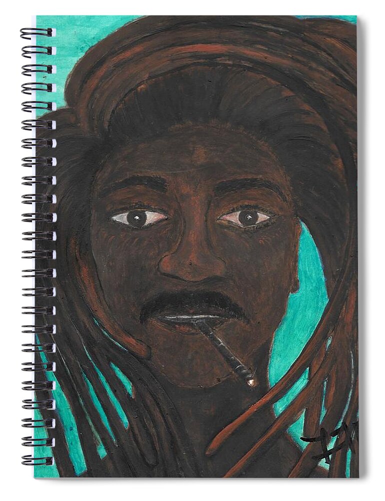 Man Spiral Notebook featuring the painting Relish by Esoteric Gardens KN