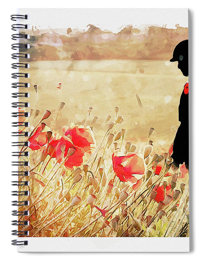 Soldier Poppies Spiral Notebook featuring the digital art Remember Them by Airpower Art