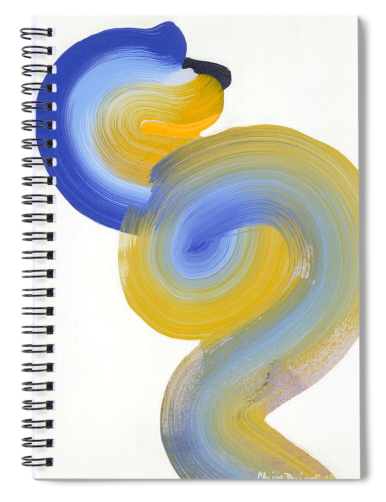 Abstract Spiral Notebook featuring the painting Remembering 1972 by Claire Desjardins