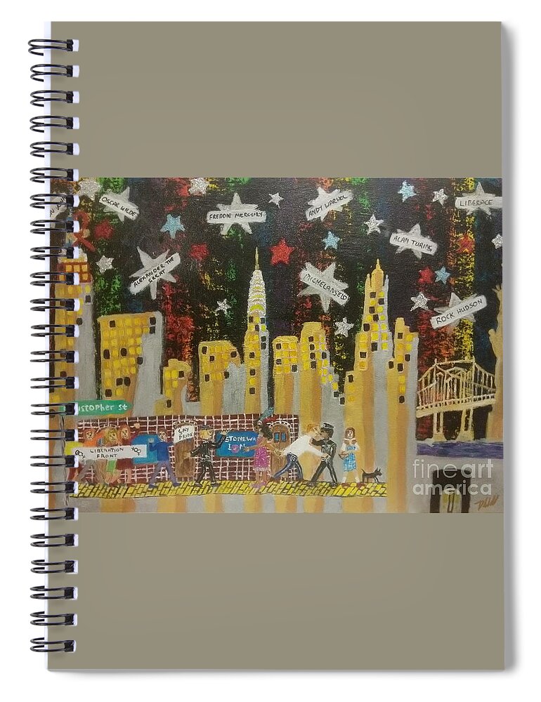 Stonewall Spiral Notebook featuring the painting Remembering Stonewall 1969 by David Westwood