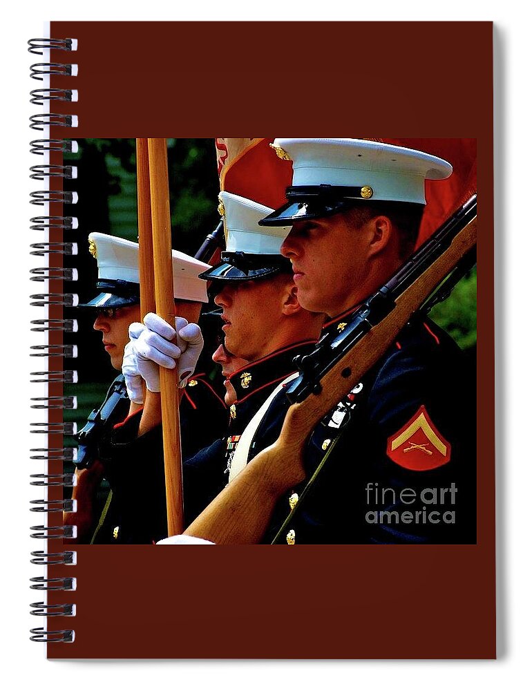 Marines Spiral Notebook featuring the photograph Remembering the Brave by Frank J Casella