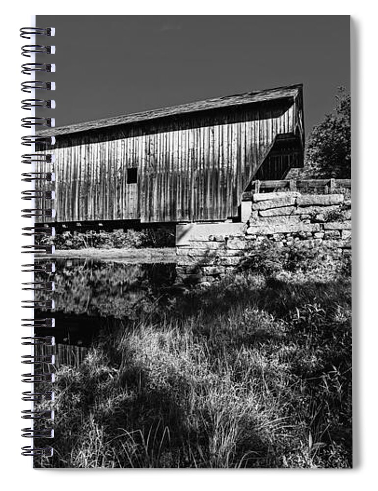 Fryeburg Spiral Notebook featuring the photograph Remote Maine Covered Bridge by Steve Brown