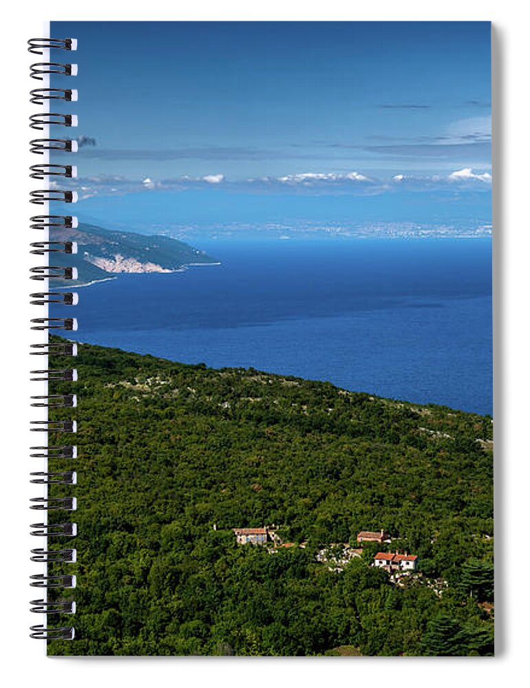 Croatia Spiral Notebook featuring the photograph Remote Village Near The City Of Rabac At The Cost Of The Mediterranean Sea In Istria In Croatia by Andreas Berthold