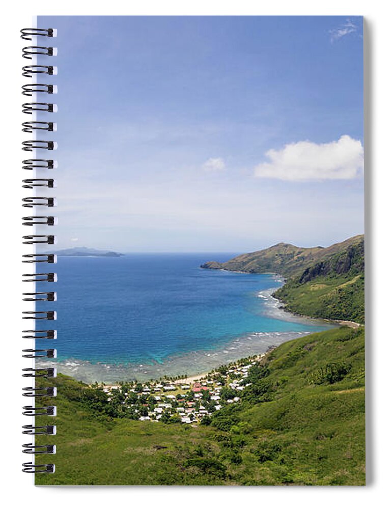 Fiji Spiral Notebook featuring the photograph Remote village on the Yasawa island in Fiji, in the south Pacifi by Didier Marti
