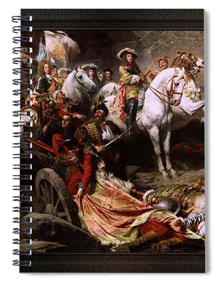 Reoccupation Of Buda Castle Spiral Notebook featuring the painting Reoccupation Of Buda Castle In 1686 by Gyula Benczur Old Masters Fine Art Reproduction by Xzendor7