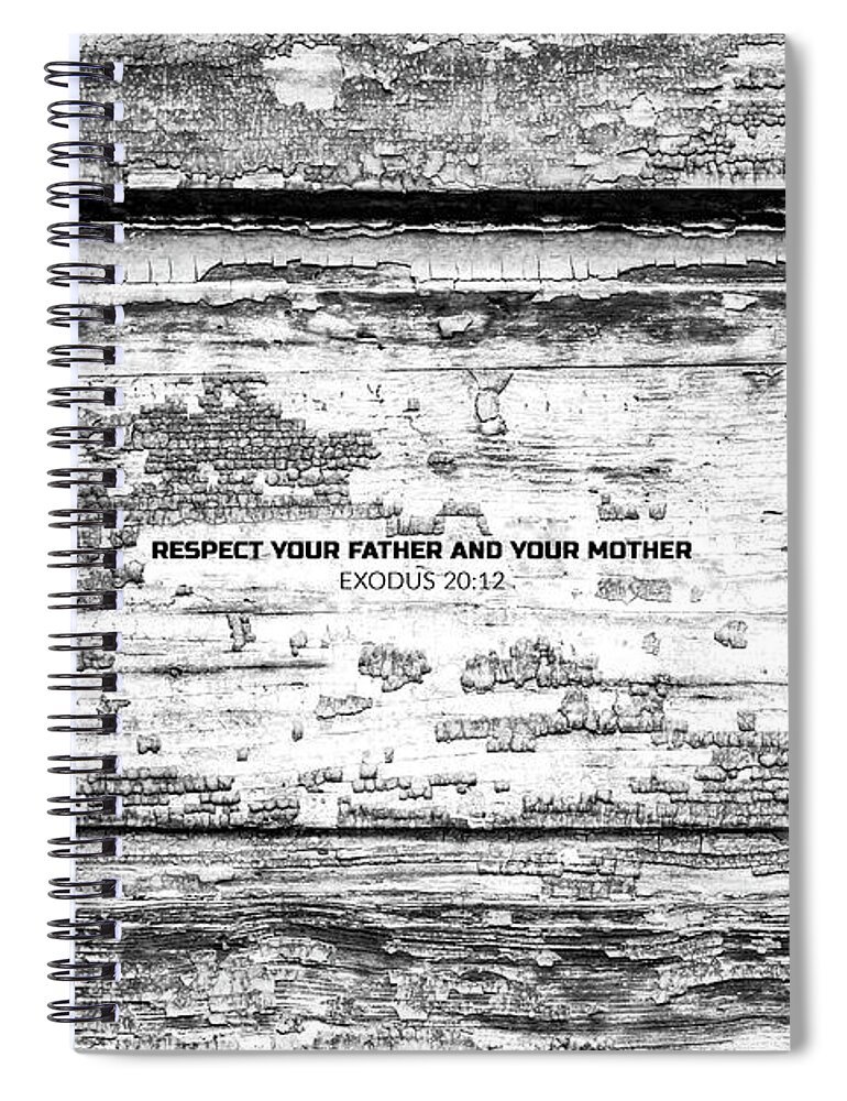Ten Commandments Spiral Notebook featuring the photograph Respect your father and your mother - the ten commandments series by Viktor Wallon-Hars