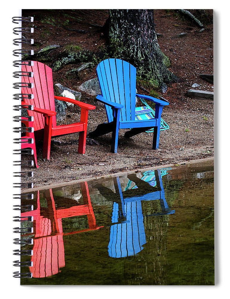 Chairs Spiral Notebook featuring the photograph Resting by the Water by Regina Muscarella