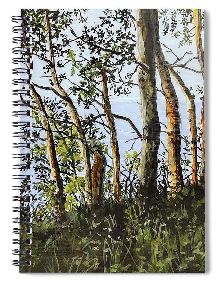 Landscape Spiral Notebook featuring the painting Retreat by William Brody