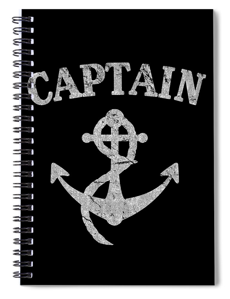 Funny Spiral Notebook featuring the digital art Retro Captain Of The Ship by Flippin Sweet Gear