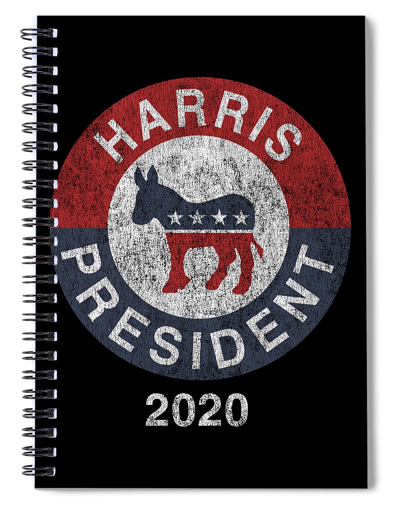Election Spiral Notebook featuring the digital art Retro Kamala Harris For President 2020 by Flippin Sweet Gear