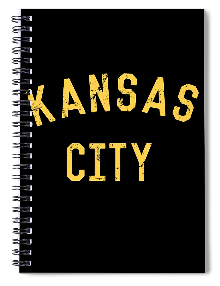 Missouri Spiral Notebook featuring the digital art Retro Kansas City KC by Flippin Sweet Gear