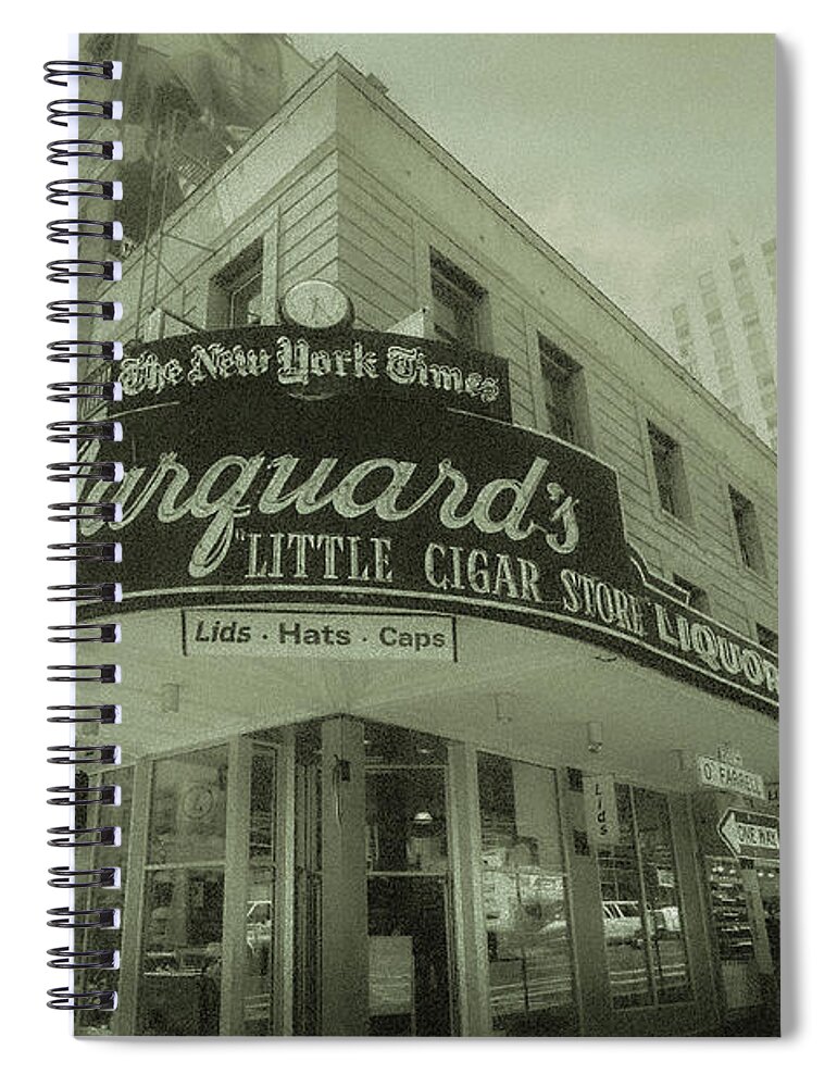 Marquards Spiral Notebook featuring the digital art Retro San Francisco by Matthew Bamberg