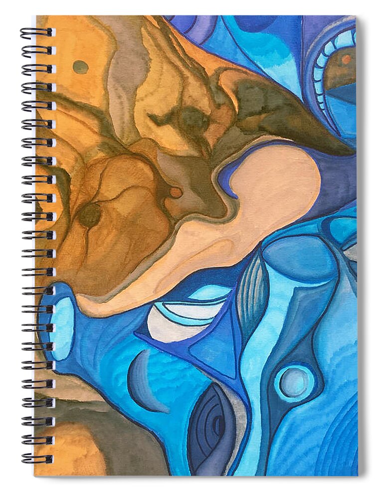 Space Spiral Notebook featuring the mixed media Returning Home by Jeff Malderez