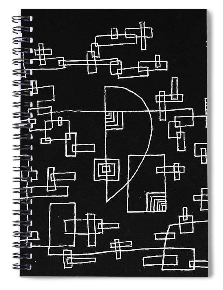 Abstract Spiral Notebook featuring the drawing Reversed Senses by Fei A