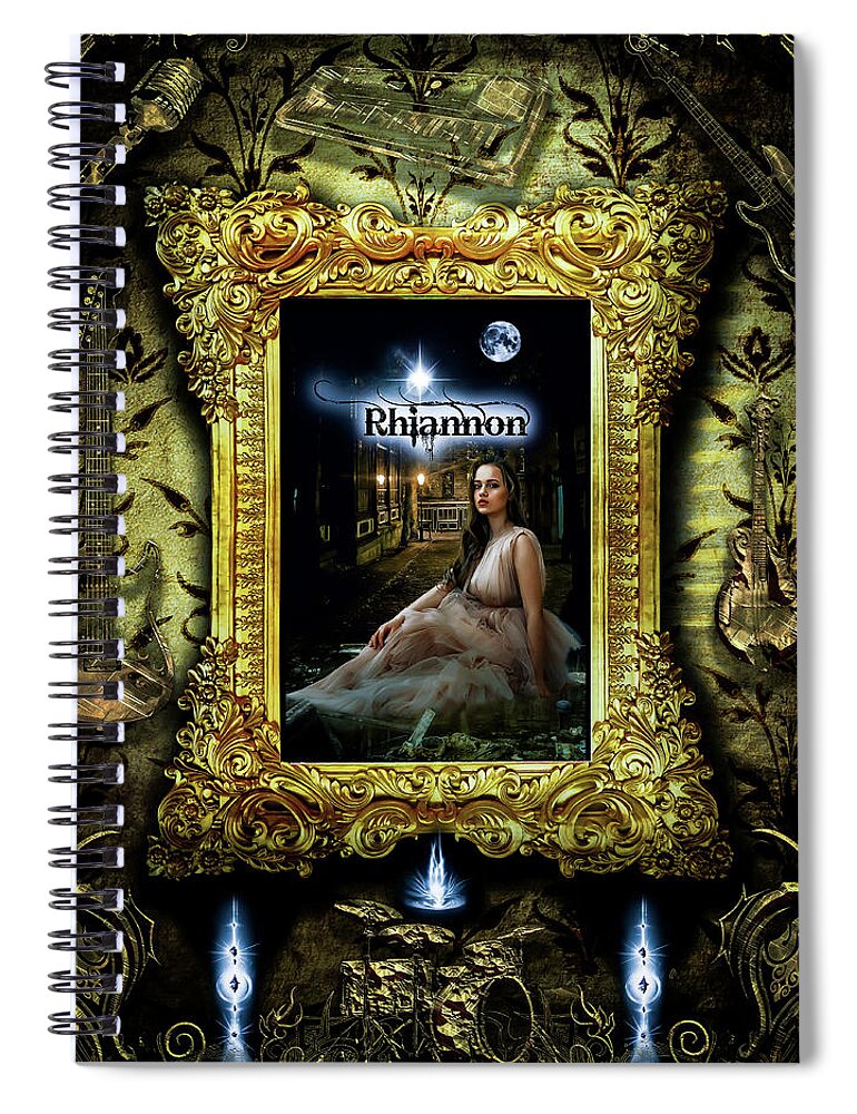 Fleetwood Mac Spiral Notebook featuring the digital art Rhiannon by Michael Damiani