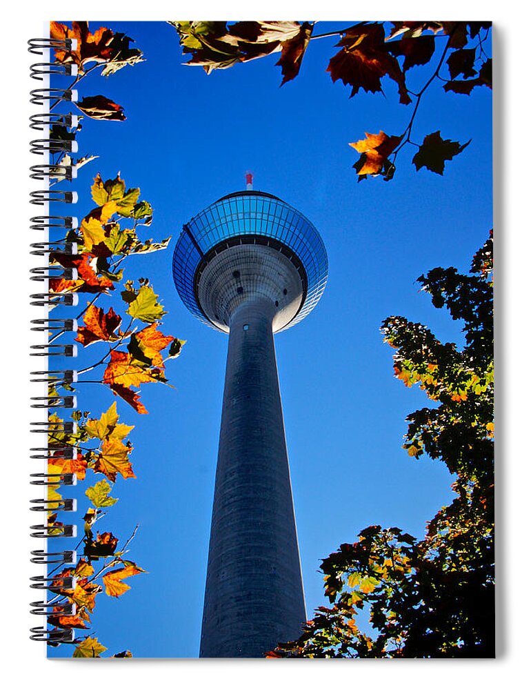 Duesseldorf Spiral Notebook featuring the photograph Rhine Tower Duessedorf by Richard Cummings