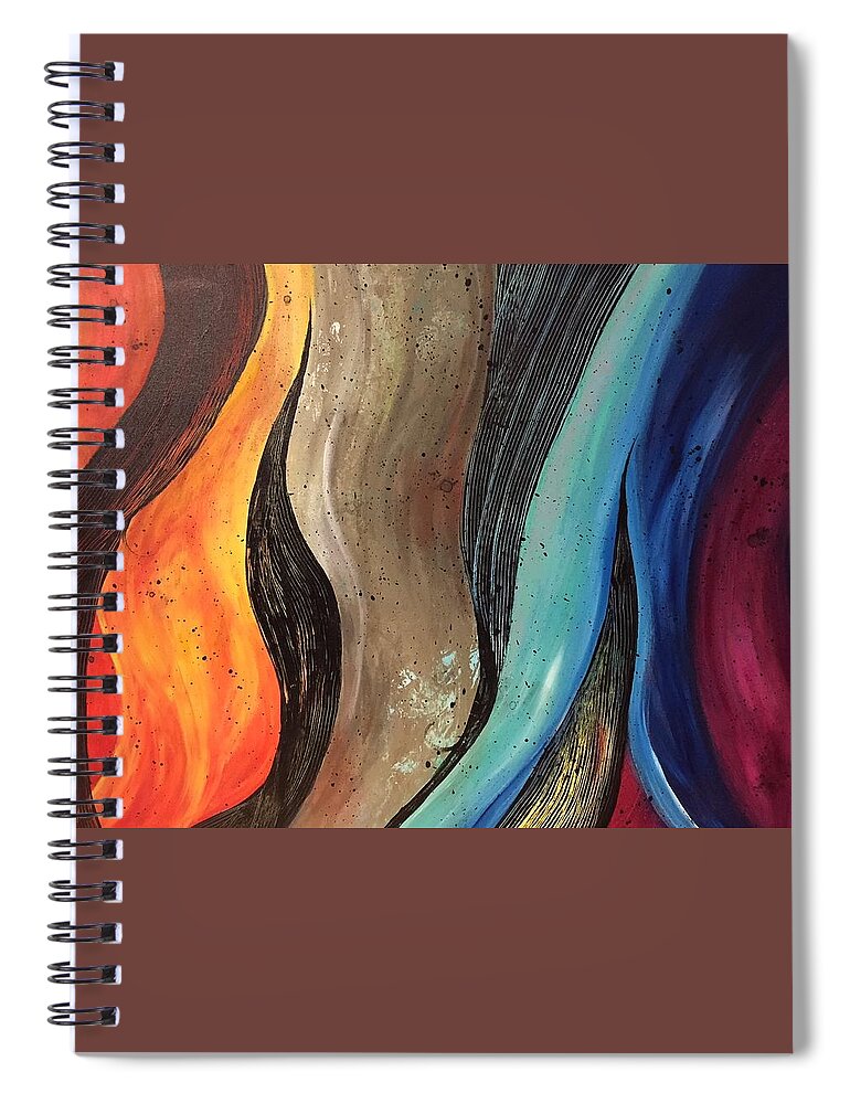 Motion Spiral Notebook featuring the painting Rhythm by Barbara Landry