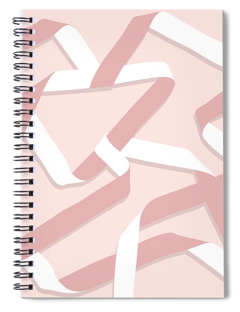 Nikita Coulombe Spiral Notebook featuring the painting Ribbon 12 in blush by Nikita Coulombe