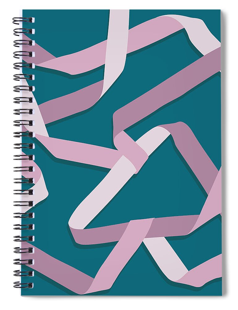 Nikita Coulombe Spiral Notebook featuring the painting Ribbon 13 in jewel tones by Nikita Coulombe