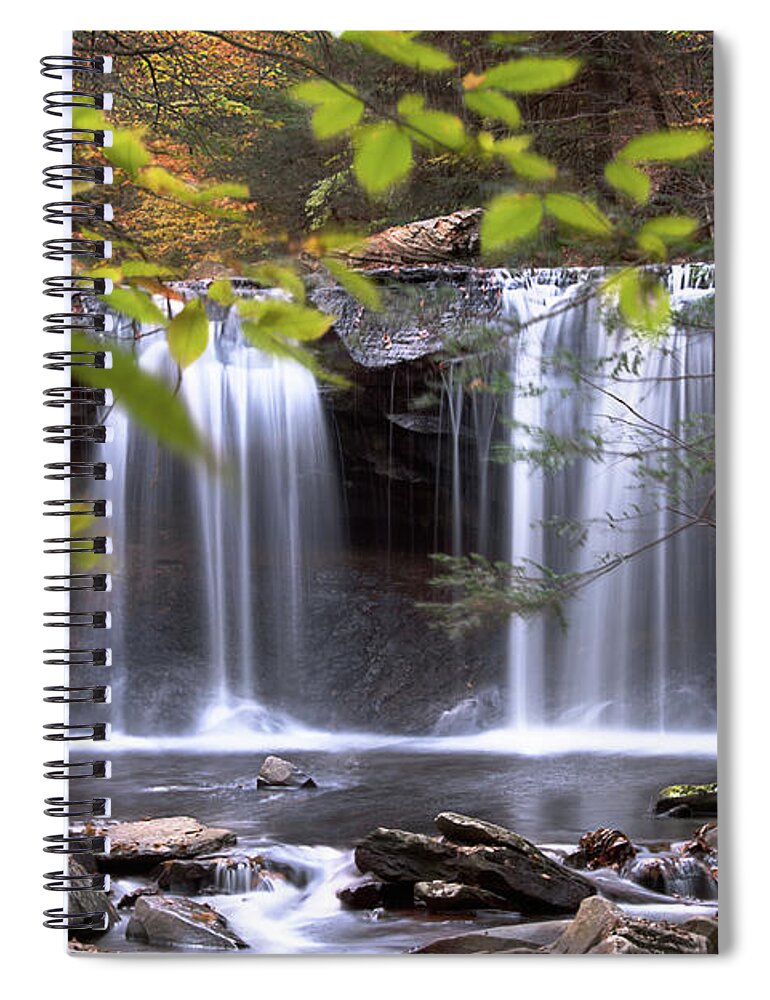 Waterfalls Of Ricketts Glen Pennsylvania Spiral Notebook featuring the photograph Ricketts Glen - Oneida Waterfall by Rehna George
