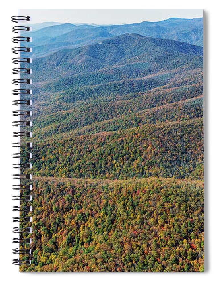 Pisgah National Forest Spiral Notebook featuring the photograph Ridgelines Along the Blue Ridge Parkway in Pisgah National Forest by David Oppenheimer