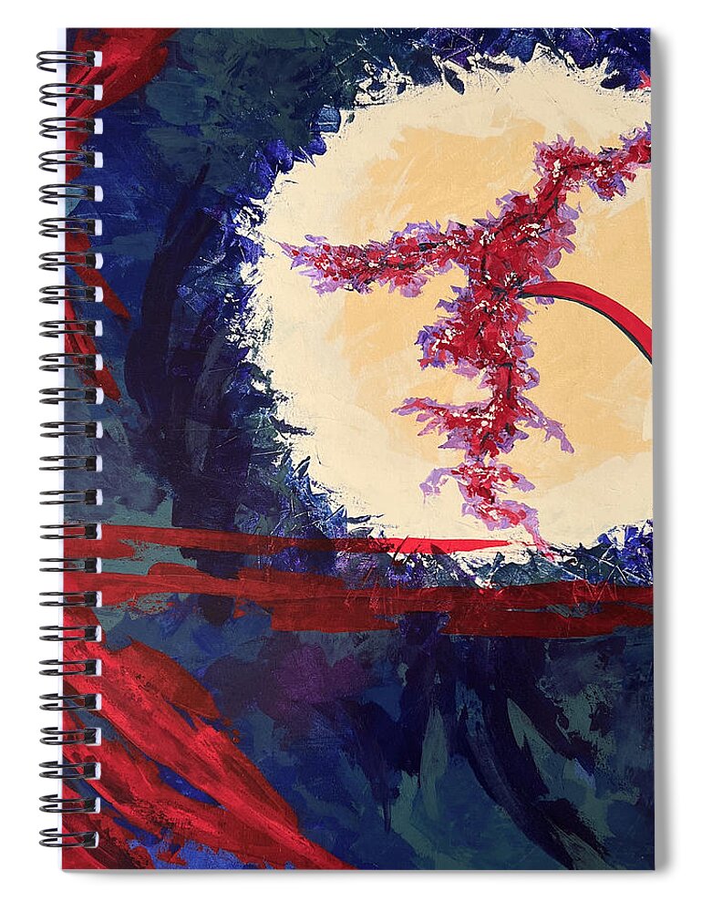 Abstract Spiral Notebook featuring the painting Rift by Tes Scholtz