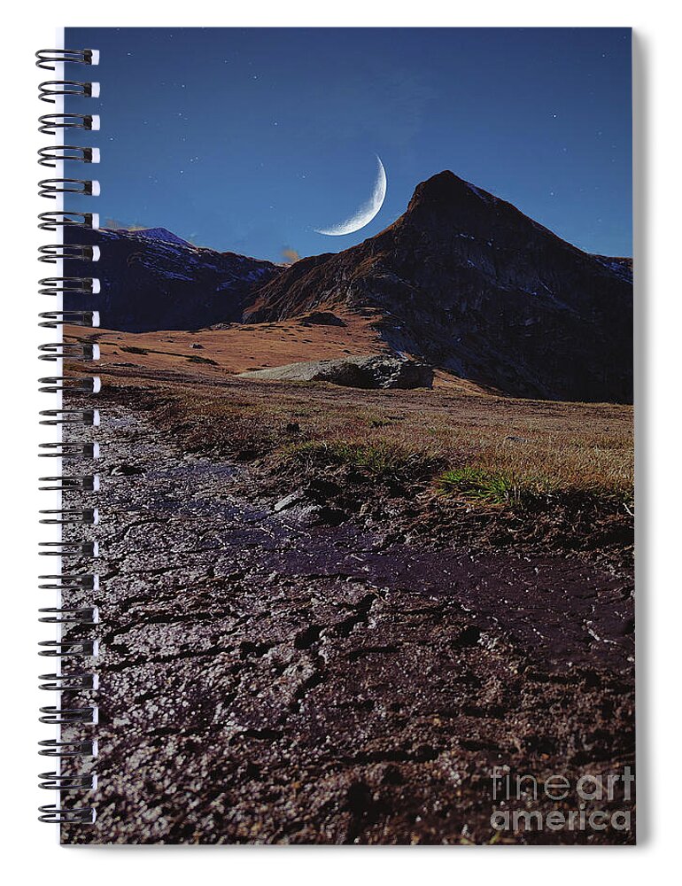 Rila Spiral Notebook featuring the photograph Rila at nigth by Binka Kirova