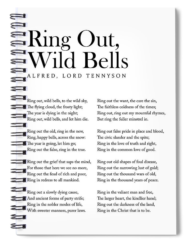 Ring Out, Wild Bells - Alfred, Lord Tennyson Poem - Literature - Typography  Print 1 Tapestry by Studio Grafiikka - Studio Grafiikka - Artist Website