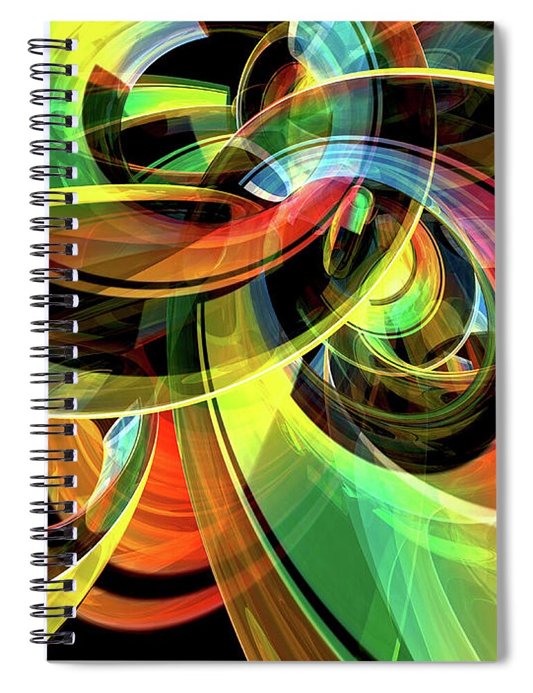 Digital Art Spiral Notebook featuring the digital art Rings of Reflection by Phil Perkins