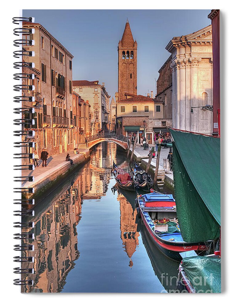 Boat Spiral Notebook featuring the photograph Rio and Church of St. Barnaba - Venice - Italy by Paolo Signorini