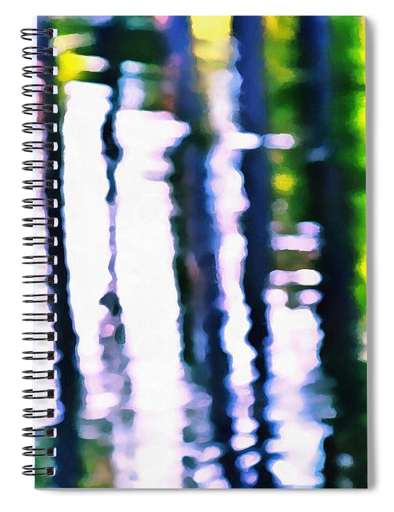 Ripples Spiral Notebook featuring the mixed media Ripples and Reflections by Christopher Reed