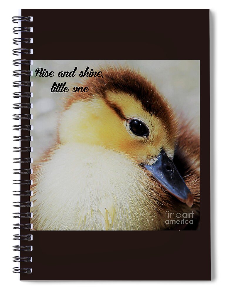 Duckling Spiral Notebook featuring the photograph Rise and shine, little one by Joanne Carey