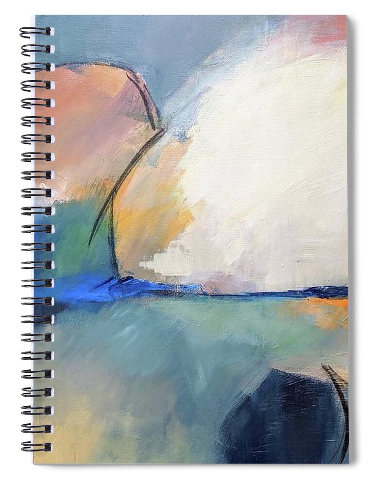 Landscape Spiral Notebook featuring the painting Rise up Singing by Jillian Goldberg