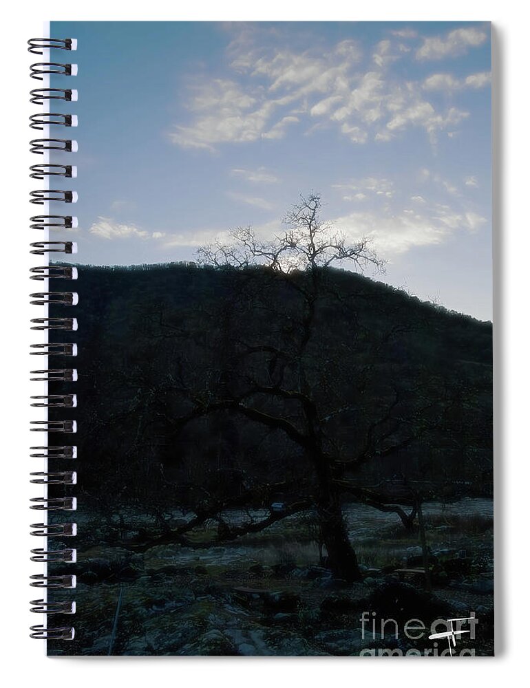 Oak Tree Spiral Notebook featuring the photograph Rising Over the Hill by Theresa Fairchild
