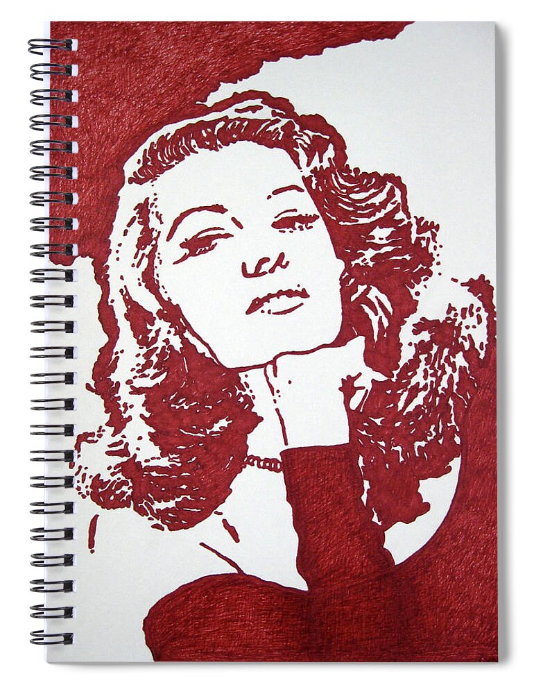 Rita Spiral Notebook featuring the drawing Rita by Lynet McDonald