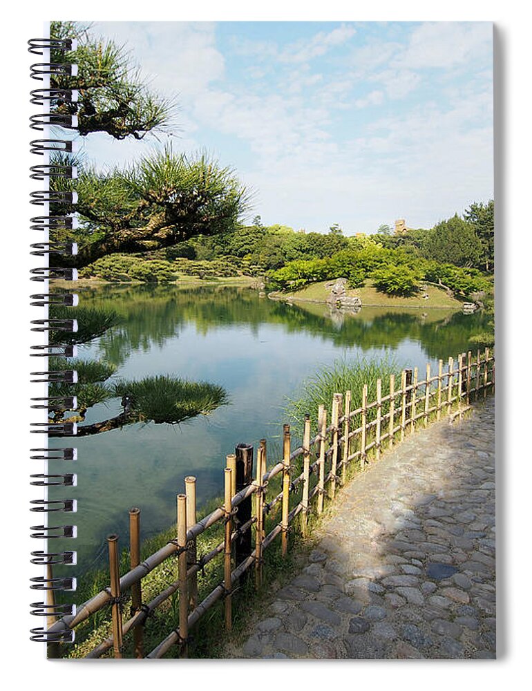 Garden Spiral Notebook featuring the photograph Ritsurin Gardens in Takamatsu Japan by L Bosco