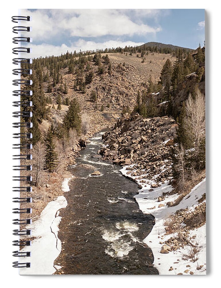 River In Colorado Mountains Spiral Notebook featuring the photograph River in Colorado Mountains by John McGraw