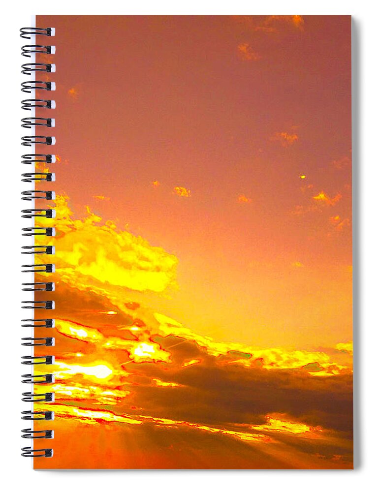 Flowijng Lave In The Sky Spiral Notebook featuring the photograph River Of Gold by Trevor A Smith