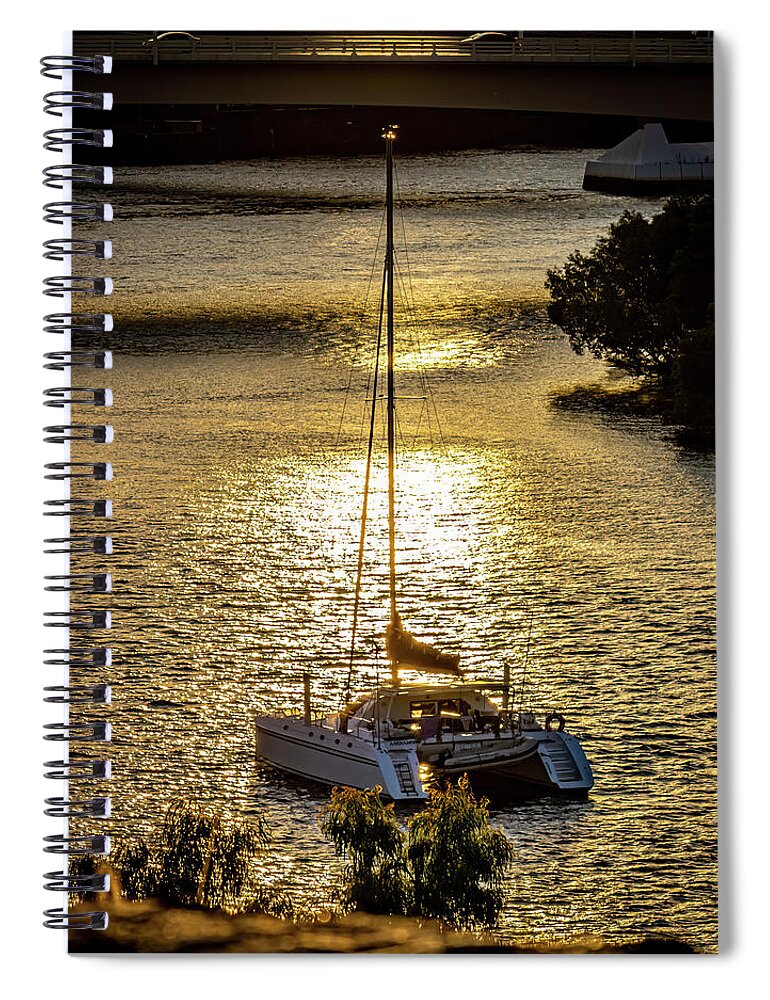 River Spiral Notebook featuring the photograph River Sunset by Rick Nelson