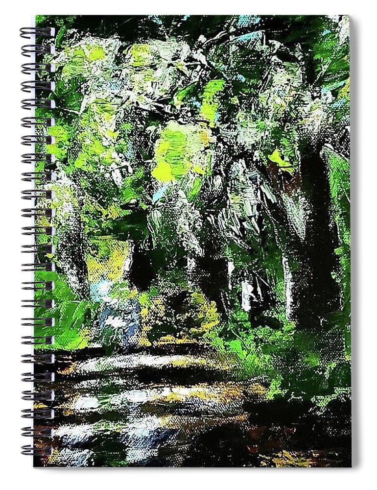  Spiral Notebook featuring the painting Road not Taken by Amy Kuenzie