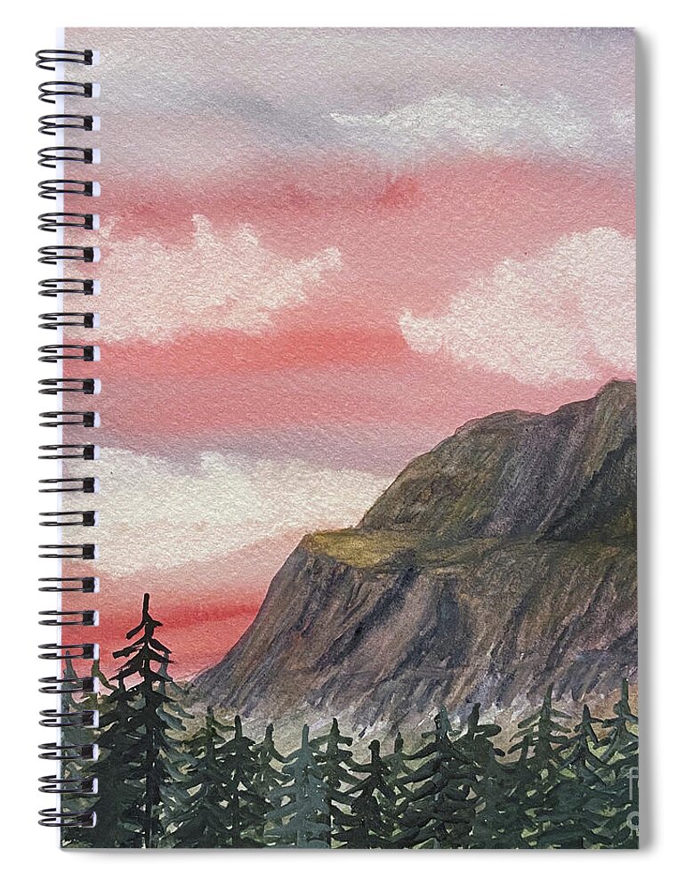 Banff Spiral Notebook featuring the painting Road to Ice Field Parkway by Lisa Neuman
