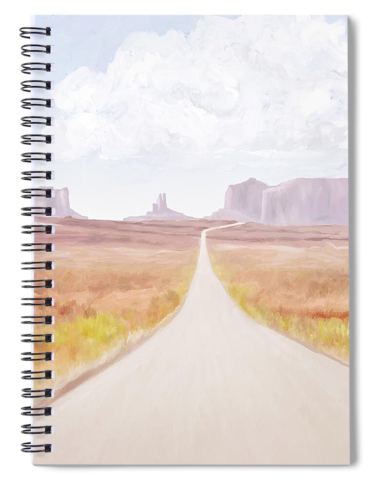 Monument Valley Spiral Notebook featuring the digital art Road To Monument Valley 01 by Ramona Murdock
