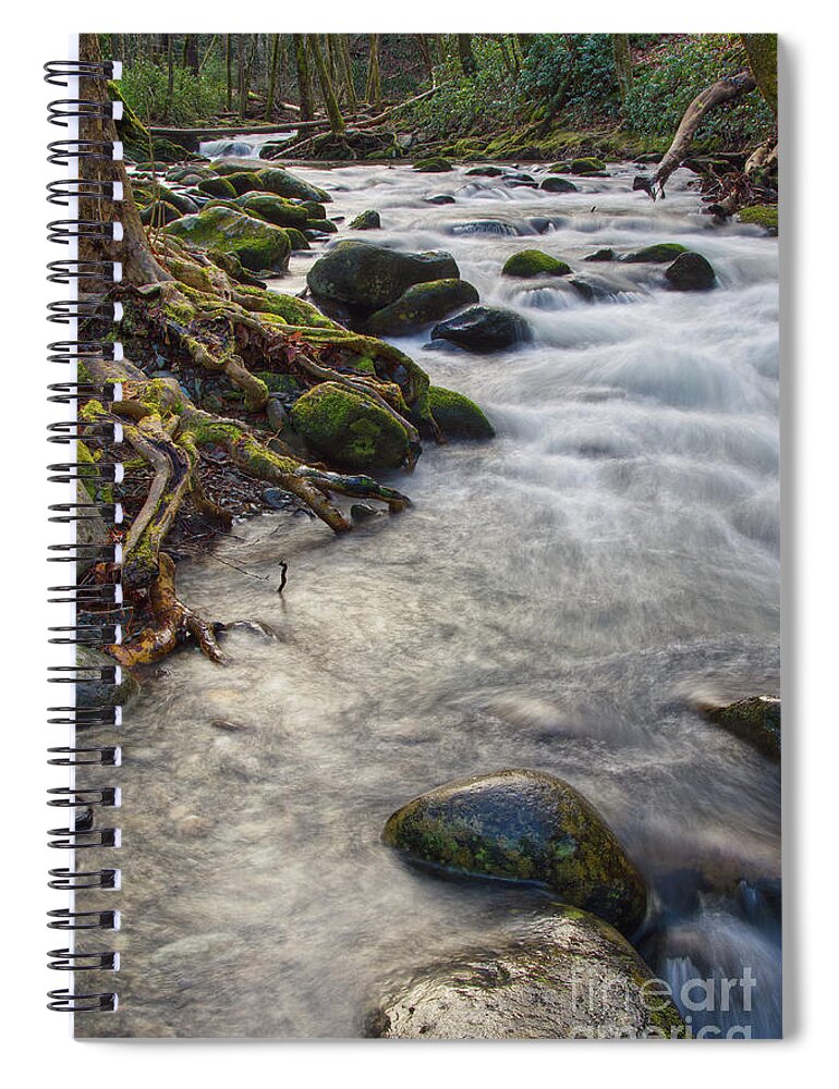  Spiral Notebook featuring the photograph Roadside Creek 3 by Phil Perkins