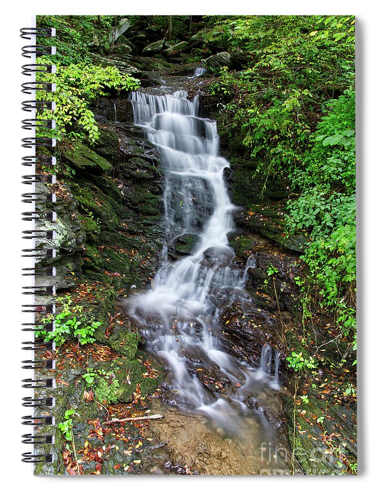 Roadside Spiral Notebook featuring the digital art Roadside Waterfall 4 by Phil Perkins