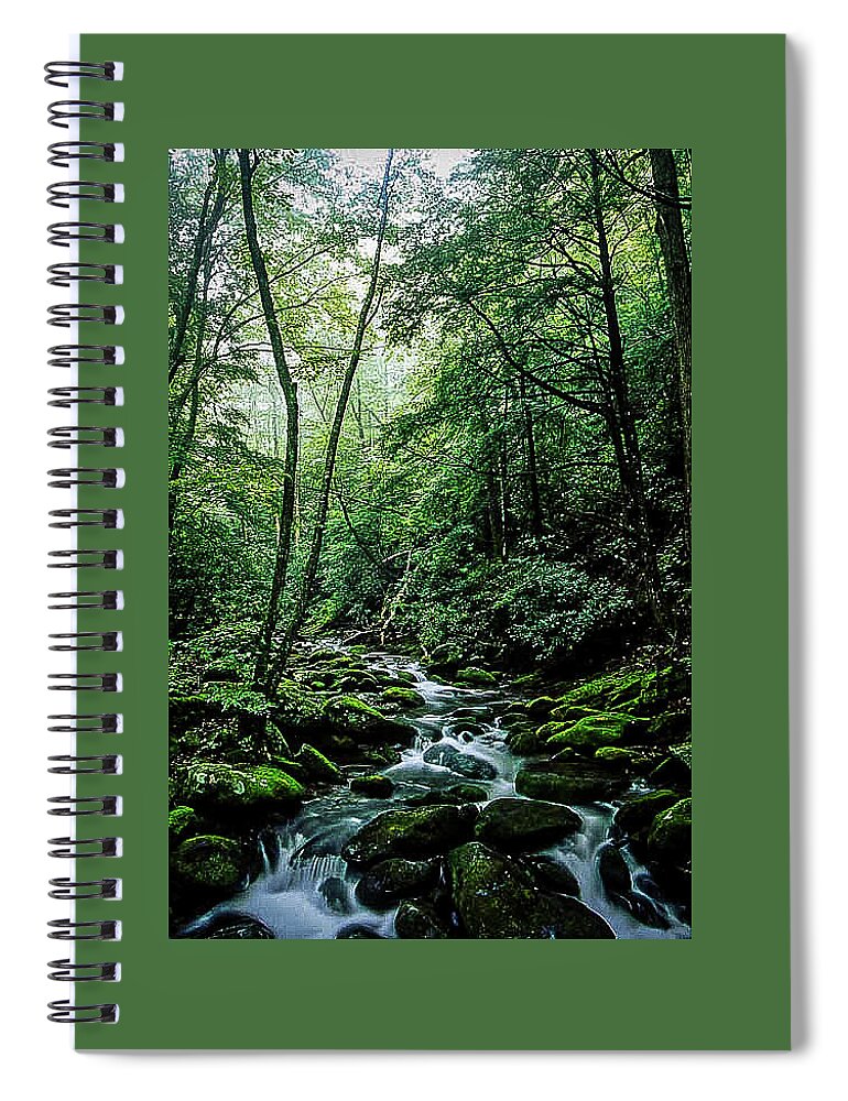 Smokies Spiral Notebook featuring the photograph Roaring Fork Nature Trail of the Smokies by James C Richardson