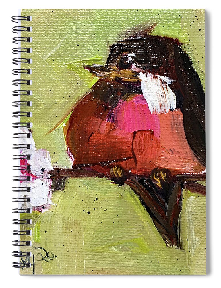  Original Spiral Notebook featuring the painting Robin 1 by Roxy Rich