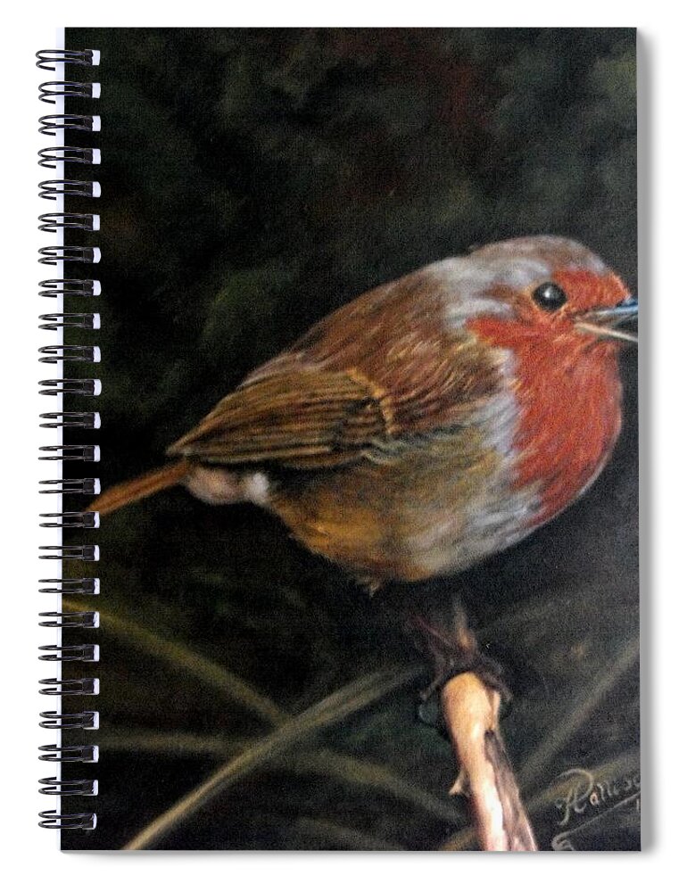 Robin Spiral Notebook featuring the painting Robin by HH Palliser